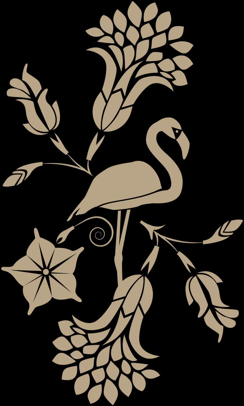 The flamingo and flower motif from the Raffles Udaipur lining