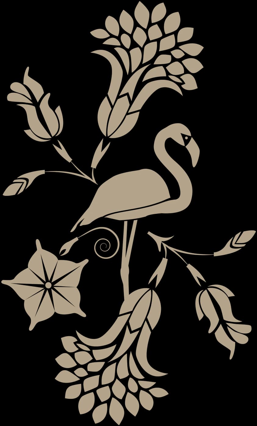 The flamingo and flower motif from the Raffles Udaipur lining